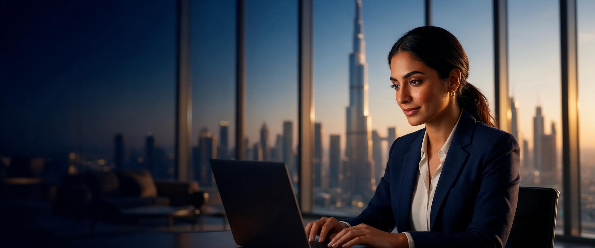 Accountant reviewing financial records at a desk